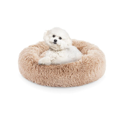 FluffyDream 24" Dog Bed - Round Donut Washable in Shag Fur