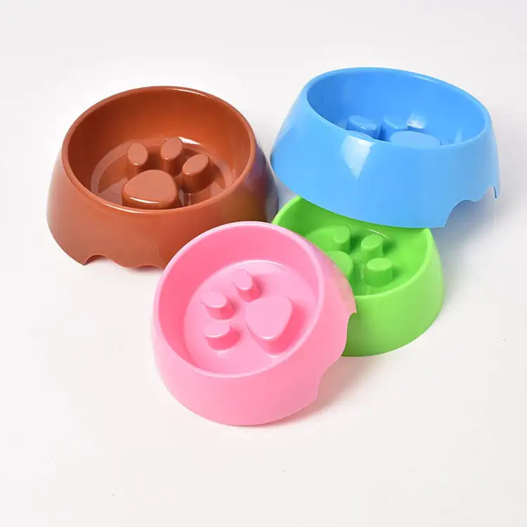 Thickened Plastic Anti-Choke Slow Feed Dog Bowl (Variants)