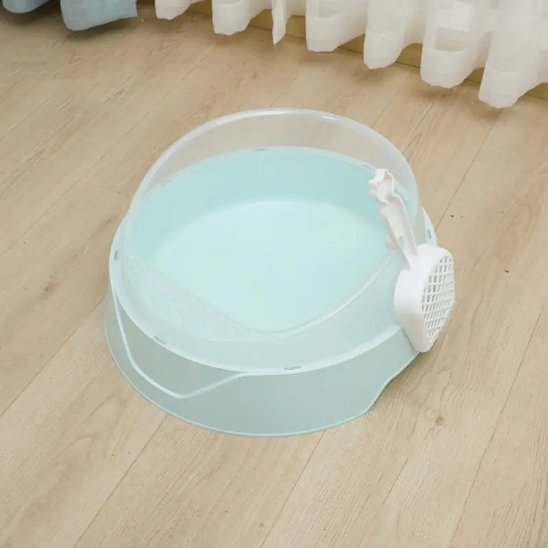 Large Semi-Enclosed Cat Litter Box with Shovel (Colour Variants)