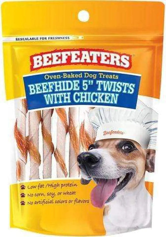Beefeaters Oven Baked Beefhide & Chicken Twists Dog Treat 1.41 oz