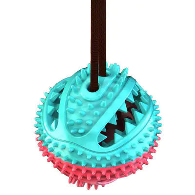 Interactive Dog Food Leakage Toy - Elastic Rubber Ball Toothbrush (Colour Variants)