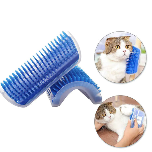 Cat Self Groomer Wall Corner Massage Comb with Catnip