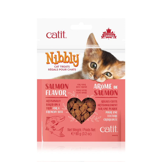 Catit Nibbly cat treats packaging with a kitten on a white background