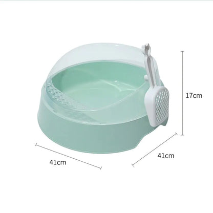 Large Semi-Enclosed Cat Litter Box with Shovel (Colour Variants)