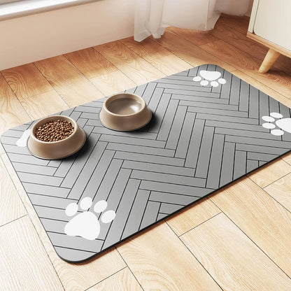 Pet Feeding Placemat with Paw Design