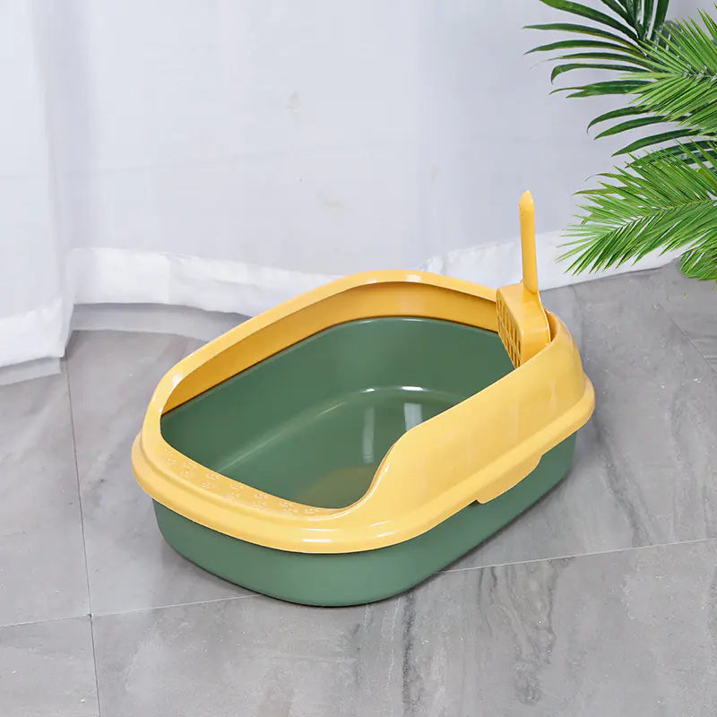 Semi-Enclosed Anti-Splash Cat Litter Box with Shovel (Colour Variants)