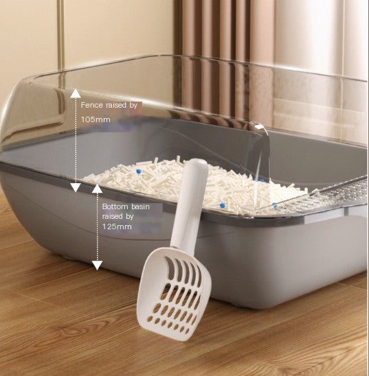 Large Semi-Enclosed Cat Litter Box with Removable Parts