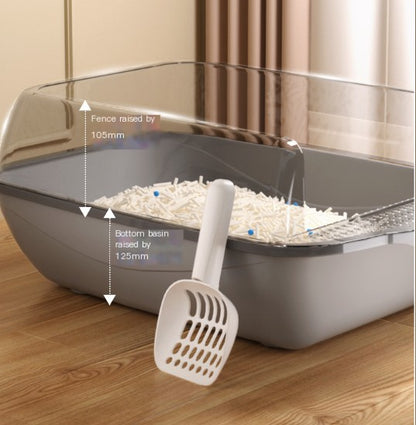 Large Semi-Enclosed Cat Litter Box with Removable Parts