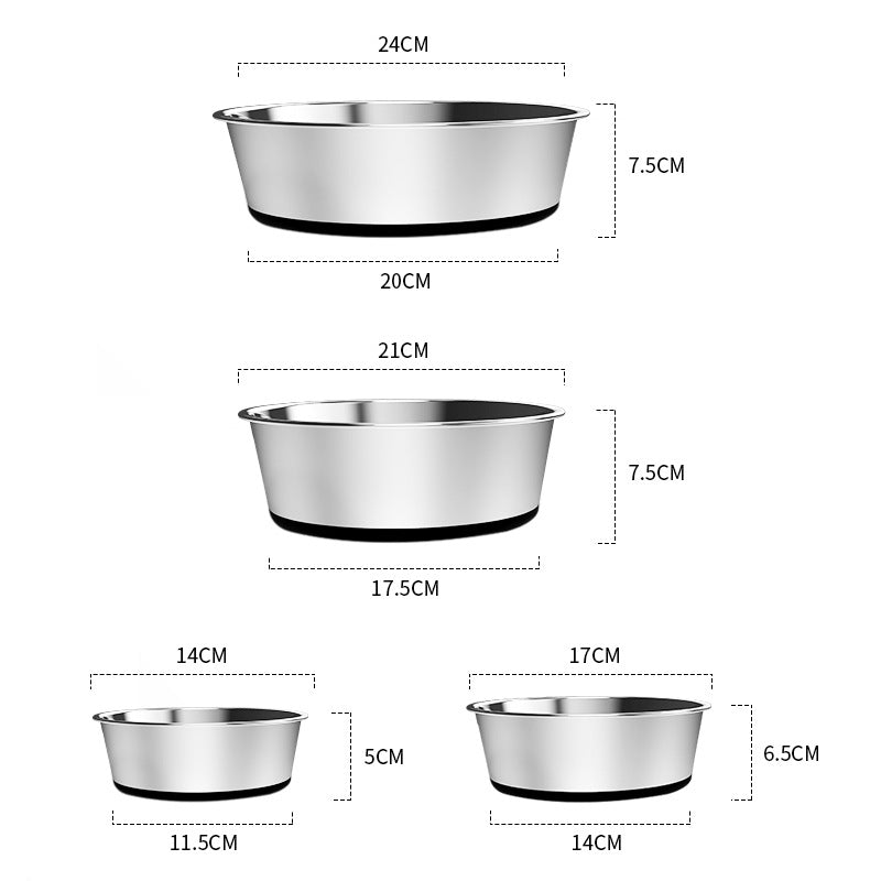Non-Slip Stainless Steel Dog Bowl for Medium & Large Dogs (Colour Variants)