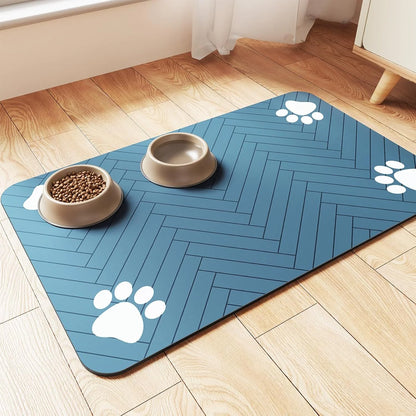 Pet Feeding Placemat with Paw Design