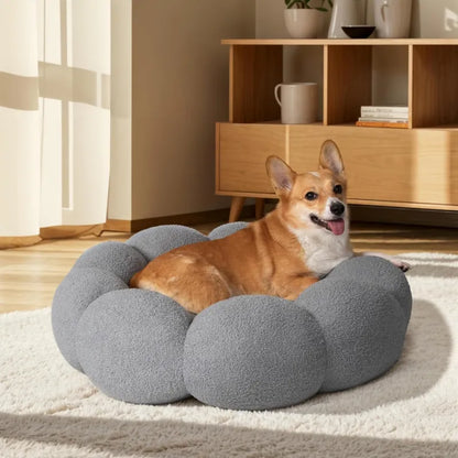 Calming Fluffy Flower Indoor Pet Bed (Colour Variants)