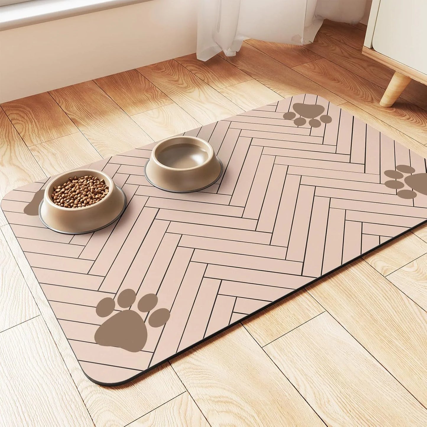 Pet Feeding Placemat with Paw Design