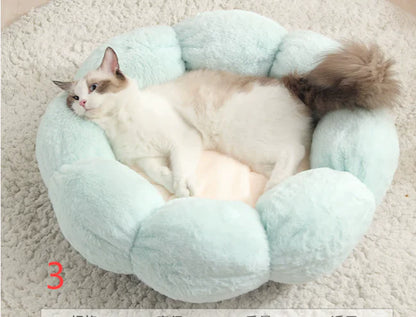 Calming Fluffy Flower Indoor Pet Bed (Colour Variants)