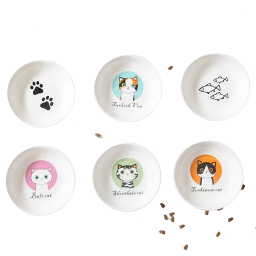 Food and Water Tableware for Cats 130mm (Design Variants)