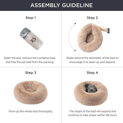 Fluffy Non-Slip Round Pet Bed