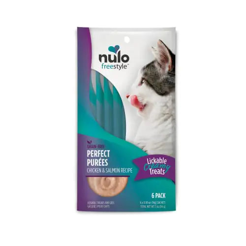 Nulo Freestyle Grain-Free Perfect Purees Premium Wet Cat Treats Squeezable Meal Topper for Felines High Moisture Content to Support Cat Hydration 0.5 Ounces in Each Lickable Wet Cat Treat Pouch