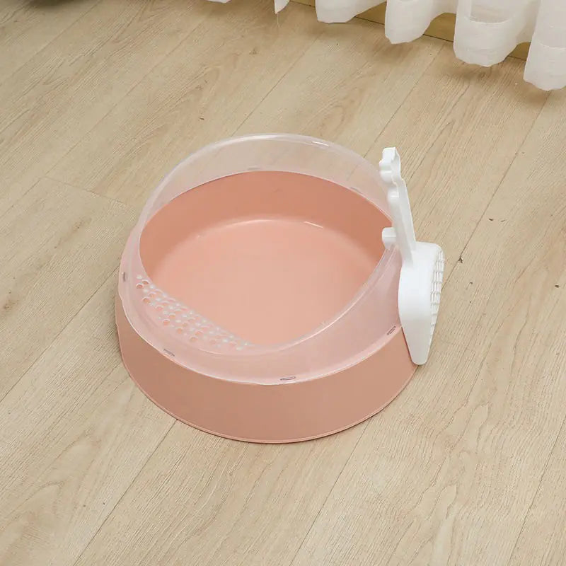 Large Semi-Enclosed Cat Litter Box with Shovel (Colour Variants)