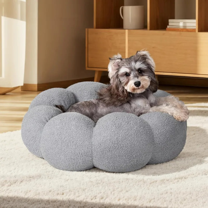 Calming Fluffy Flower Indoor Pet Bed (Colour Variants)