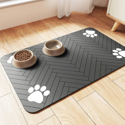 Pet Feeding Placemat with Paw Design